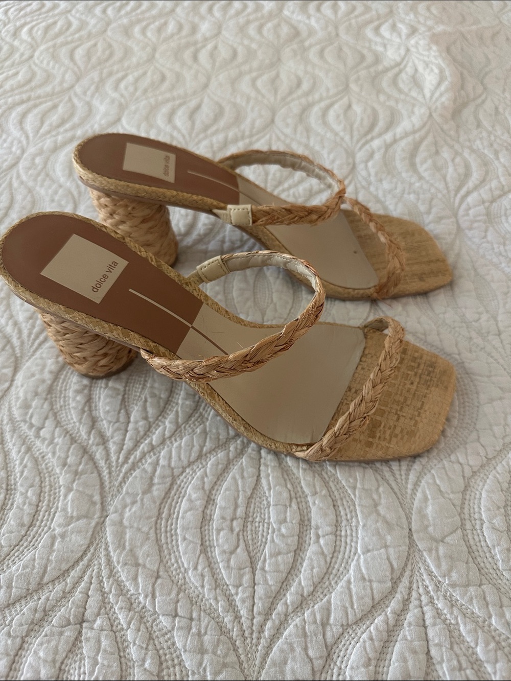 DOLCE VITA Raffia Block Sandals